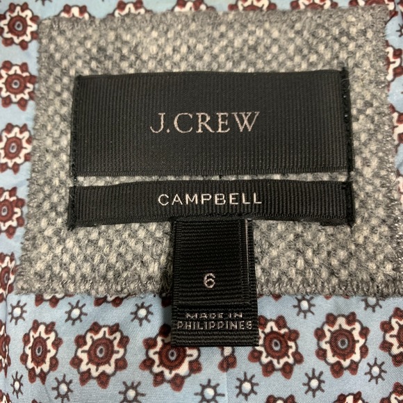 J.Crew Campbell Blazer Women's 6 Gray Donegal Wool Tweed Jacket Preppy Career - Picture 5 of 15